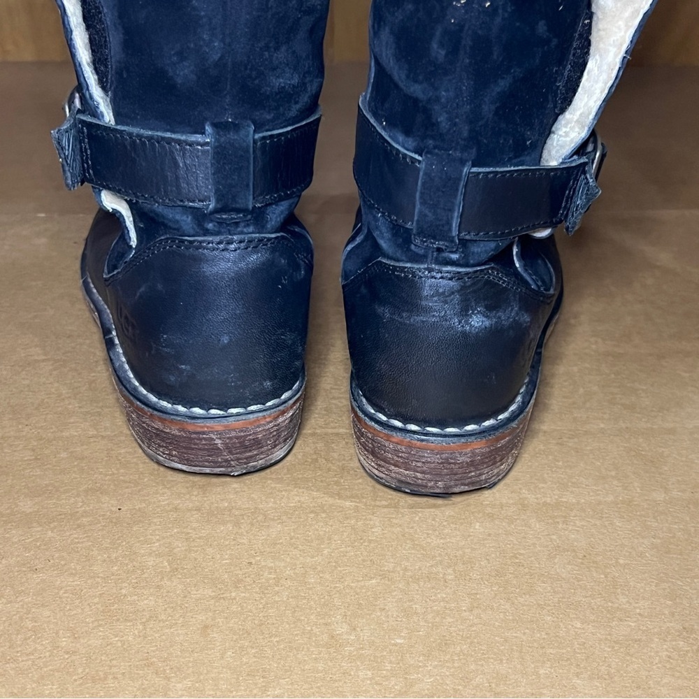 UGG US 6 Knee High Black Suede Side Buckle Tall Riding Boots Australia - Picture 12 of 15